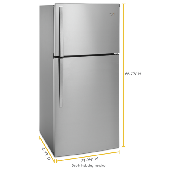 Whirlpool® 30-inch Wide Top Freezer Refrigerator - 19 cu. ft. WRT549SZDM