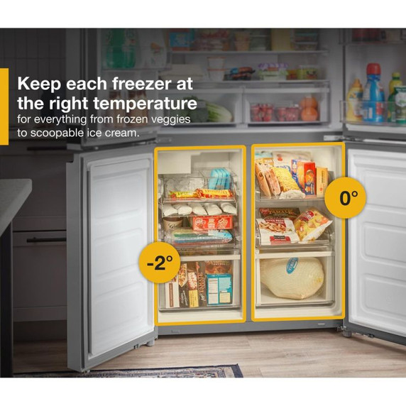 Whirlpool® 36-inch Wide Counter Depth 4 Door Refrigerator - 19.4 cu. ft. WRQA59CNKZ