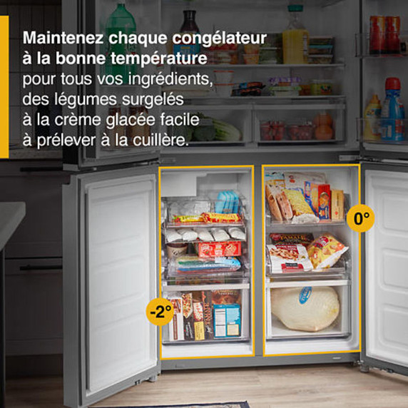 Whirlpool® 36-inch Wide Counter Depth 4 Door Refrigerator - 19.4 cu. ft. WRQA59CNKZ