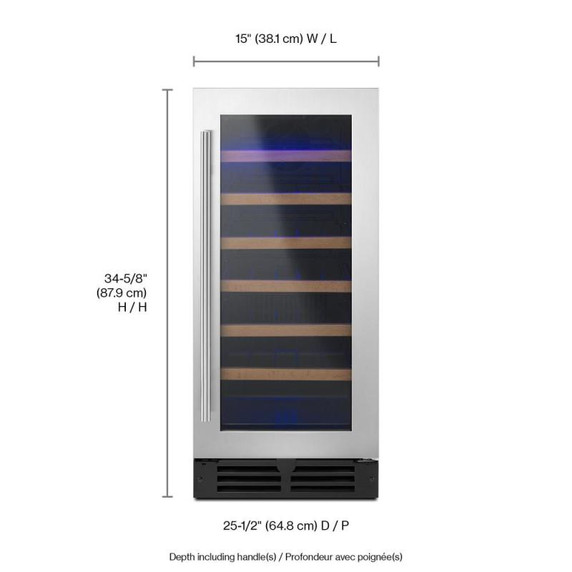 Whirlpool® 15" Undercounter Wine Center with Towel Handle Bar WUW35X15DS
