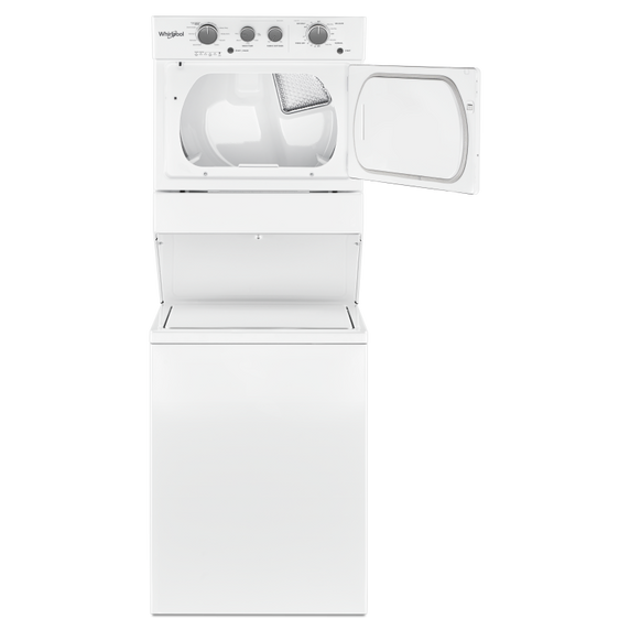 Whirlpool® 4.0 cu.ft I.E.C. Electric Stacked Laundry Center 9 Wash cycles and AutoDry™ YWET4027HW