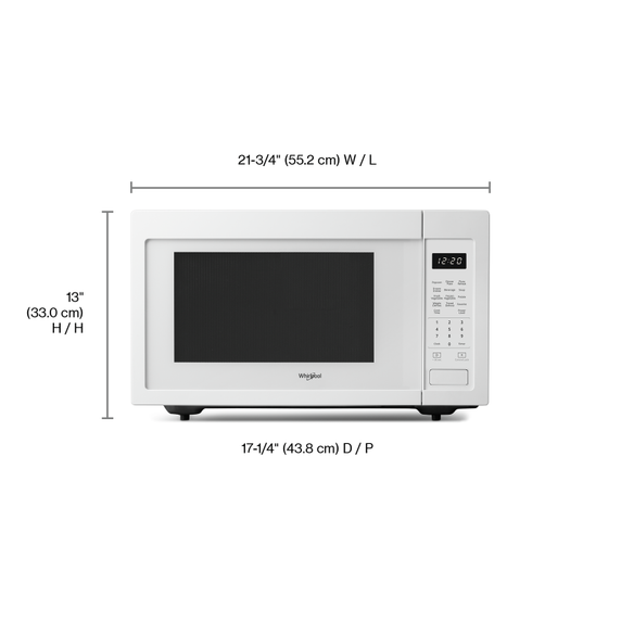 Whirlpool® 1.6 cu. ft. Countertop Microwave with 1,200-Watt Cooking Power YWMC30516HW