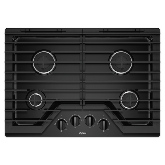 Whirlpool® 30-inch Gas Cooktop with EZ-2-Lift™ Hinged Cast-Iron Grates WCG55US0HB