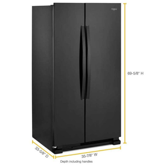 Whirlpool® 36-inch Wide Side-by-Side Refrigerator - 25 cu. ft. WRS315SNHB