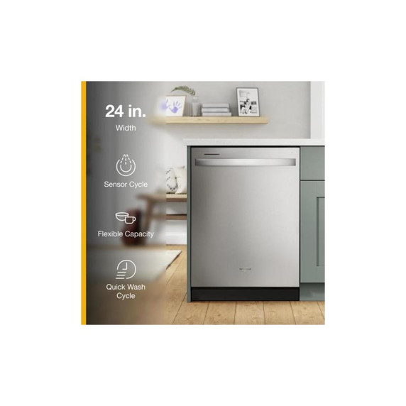 Whirlpool® 24” Stainless Steel Dishwasher with AI Intelligent Wash System - 47 dBA WDT750SAKZ