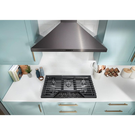 Whirlpool® 36-inch Gas Cooktop with EZ-2-Lift™ Hinged Cast-Iron Grates WCGK5036PB