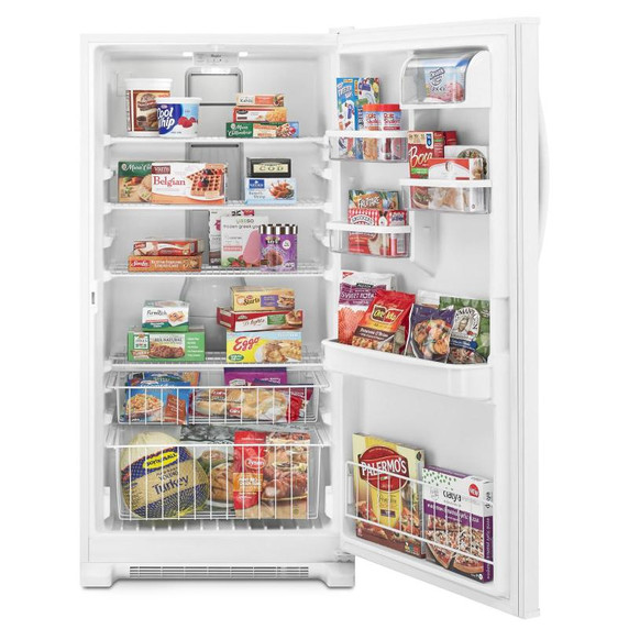 Whirlpool® 20 cu. ft. Upright Freezer with Temperature Alarm WZF79R20DW Whirlpool® 20 cu. ft. Upright Freezer with Temperature Alarm WZF79R20DW
