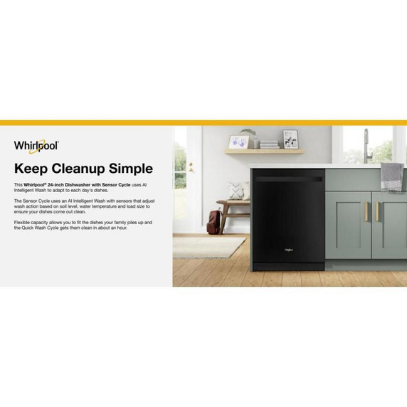 Whirlpool® Large Capacity Dishwasher with 3rd Rack WDT750SAKB