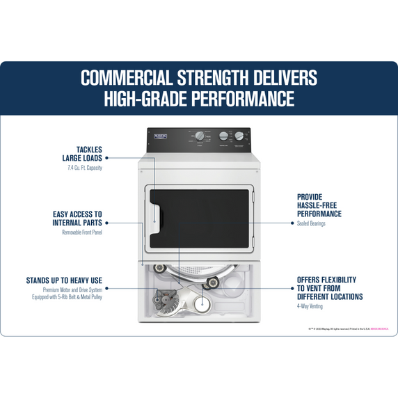 Maytag® Commercial-Grade Residential Dryer - 7.4 cu. ft. MGDP586KW