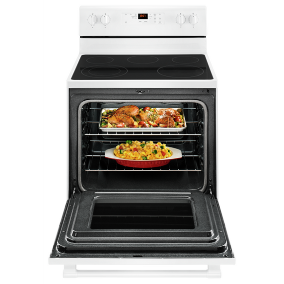 Maytag® 30-Inch Wide Electric Range With Shatter-Resistant Cooktop - 5.3 Cu. Ft. YMER6600FW