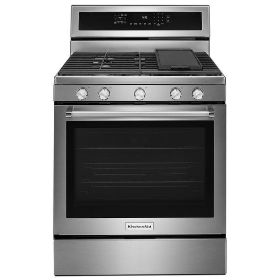 Kitchenaid® 30-Inch 5-Burner Gas Convection Range KFGG500ESS