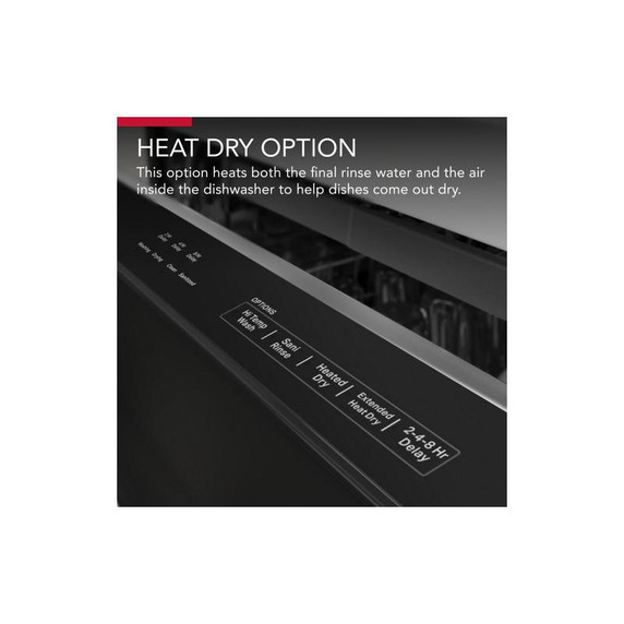 Kitchenaid® 39 dBA Dishwasher with Third Level Utensil Rack KDTE204KBL