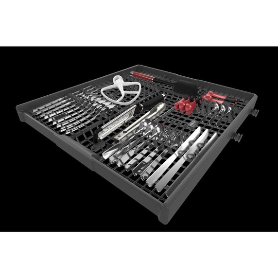 Kitchenaid® 39 dBA Dishwasher in PrintShield™ Finish with Third Level Utensil Rack KDFE204KBS