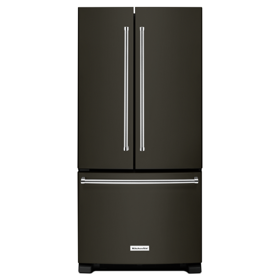 Kitchenaid® 22 cu. Ft. 33-Inch Width Standard Depth French Door Refrigerator with Interior Dispense and PrintShield™ Finish KRFF302EBS