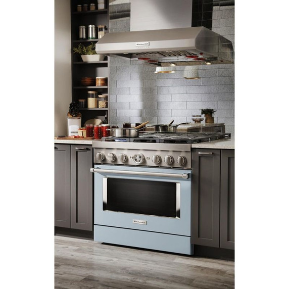 Kitchenaid® 36" 585 or 1170 CFM Motor Class Commercial-Style Wall-Mount Canopy Range Hood KVWC956KSS