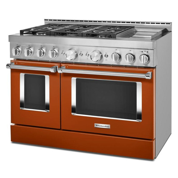 KitchenAid® 48'' Smart Commercial-Style Gas Range with Griddle KFGC558JSC