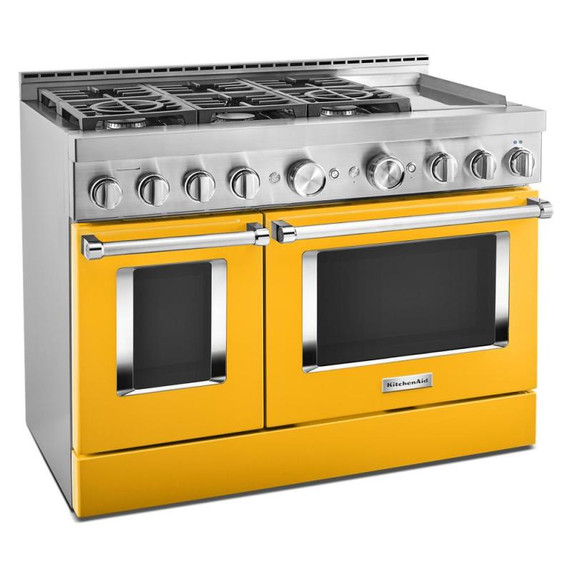 KitchenAid® 48'' Smart Commercial-Style Gas Range with Griddle KFGC558JYP