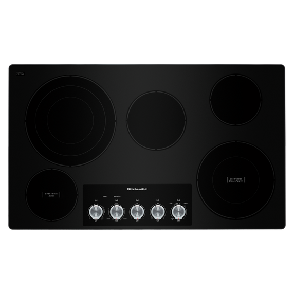 Kitchenaid® 36 Electric Cooktop with 5 Elements and Knob Controls KCES556HSS