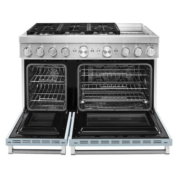 KitchenAid® 48'' Smart Commercial-Style Dual Fuel Range with Griddle KFDC558JMB