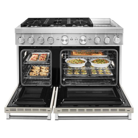 KitchenAid® 48'' Smart Commercial-Style Dual Fuel Range with Griddle KFDC558JMH