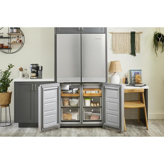 Kitchenaid® 19.4 cu. ft. 36-inch wide Counter-Depth 4-Door Refrigerator with PrintShield™ Finish KRQC506MPS Kitchenaid® 19.4 cu. ft. 36-inch wide Counter-Depth 4-Door Refrigerator with PrintShield™ Finish KRQC506MPS