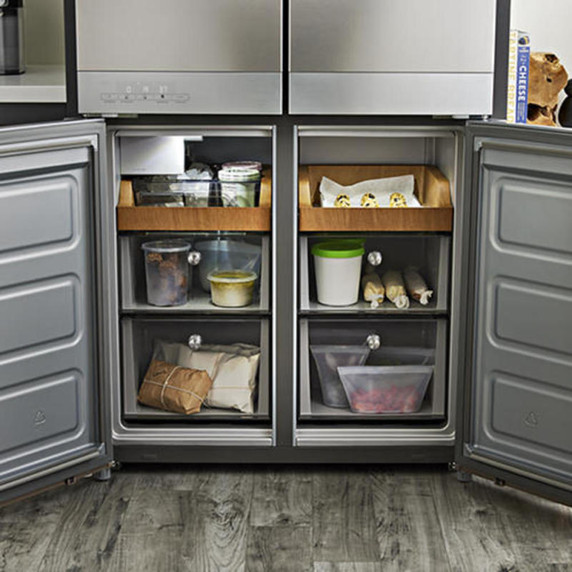 Kitchenaid® 19.4 cu. ft. 36-inch wide Counter-Depth 4-Door Refrigerator with PrintShield™ Finish KRQC506MPS
