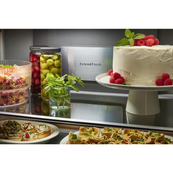 Kitchenaid® 19.4 cu. ft. 36-inch wide Counter-Depth 4-Door Refrigerator with PrintShield™ Finish KRQC506MPS
