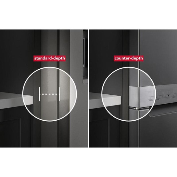 Kitchenaid® 19.4 cu. ft. 36-inch wide Counter-Depth 4-Door Refrigerator with PrintShield™ Finish KRQC506MPS