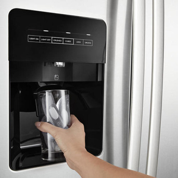 Amana® 33-inch Side-by-Side Refrigerator with Dual Pad External Ice and Water Dispenser ASI2175GRS