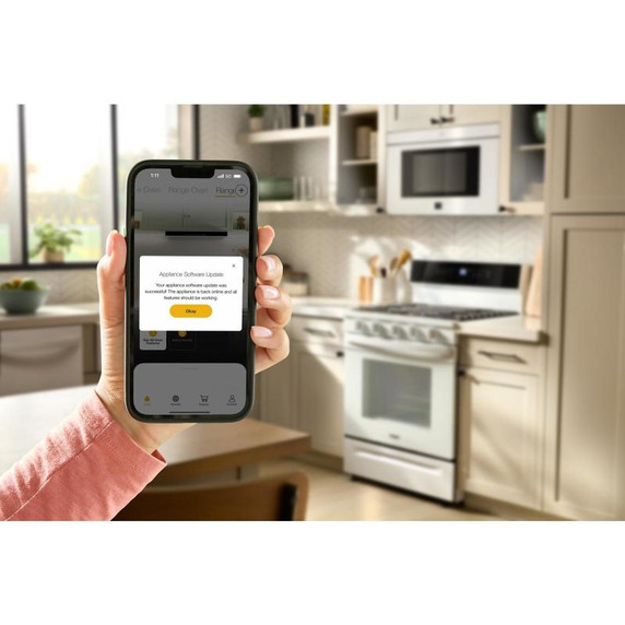 Whirlpool® 30-inch Smart Gas Range with Air Cooking Technology, Steam/Self Cleaning, Rapid Preheat 5.3 CuFt Capacity WFGS7530RW