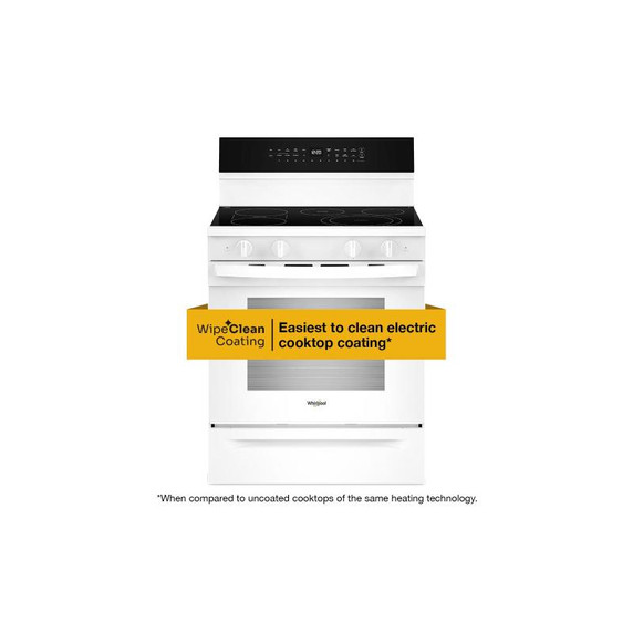 Whirlpool® 30-inch Smart Electric Range with Air Cooking Technology, WipeClean™ Coating, Steam/Self Cleaning, Rapid Preheat 5.3 CuFt Capacity YWFES7530RW