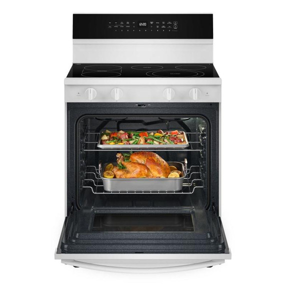 Whirlpool® 30-inch Smart Electric Range with  True Convection, No Preheat Air Fry, WipeClean™ Coating, Steam/Self Cleaning, Rapid Preheat 5.3 CuFt Capacity YWFES7530RW