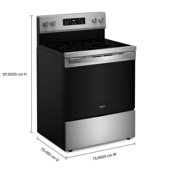 Whirlpool® 30-inch Energy Star Electric Range with Air Cooking Technology, No Preheat Air Fry and Air Baking and Self Clean YWFES5030RZ