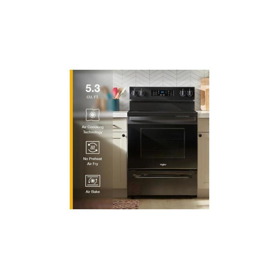 Whirlpool® 30-inch Energy Star Electric Range with Air Cooking Technology, No Preheat Air Fry and Air Baking and Self Clean YWFES5030RB