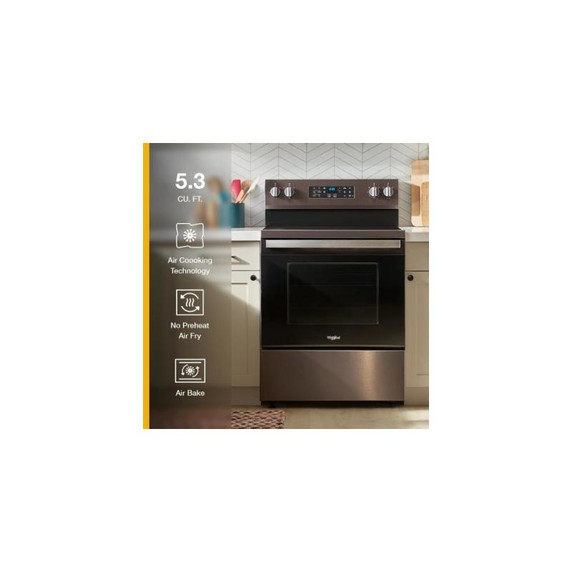 Whirlpool® 30-inch Energy Star Electric Range with Air Cooking Technology, No Preheat Air Fry and Air Baking and Self Clean YWFES5030RV