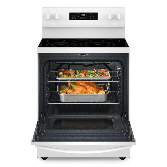 Whirlpool® 30-inch Energy Star Electric Range with Air Cooking Technology, No Preheat Air Fry and Air Baking and Self Clean YWFES5030RW