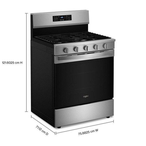 Whirlpool® 30-inch Gas Range with Air Cooking Technology, No Preheat Air Fry and Air Baking and Self Clean WFGS5030RZ Whirlpool® 30-inch Gas Range with Air Cooking Technology, No Preheat Air Fry and Air Baking and Self Clean WFGS5030RZ