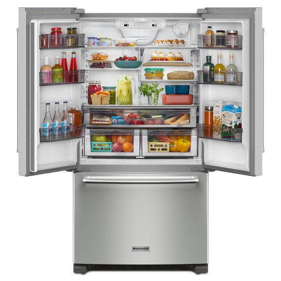 Kitchenaid® 20 cu. ft. 36-Inch Width Counter-Depth French Door Refrigerator with Interior Dispense KRFC136RPS