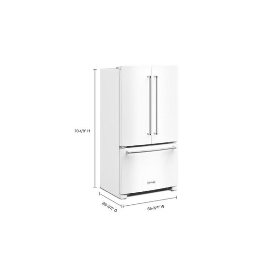 Kitchenaid® 20 cu. ft. 36-Inch Width Counter-Depth French Door Refrigerator with Interior Dispense KRFC136RWH