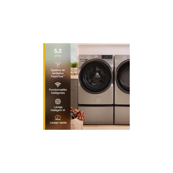 Whirlpool® 5.2 cu. ft. I.E.C. Smart Front Load ENERGY STAR® Certified Washer with FreshFlow™ Vent System WFW5720RR