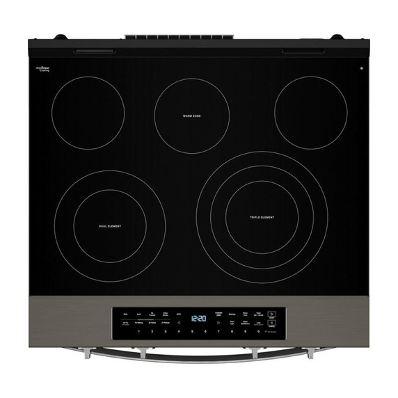 Whirlpool® 30-inch Smart Slide in Electric Range with True Convection, No Preheat Air Fry, WipeClean™ Coating, Steam/Self Clean and High Speed Preheat YWSES7530RV