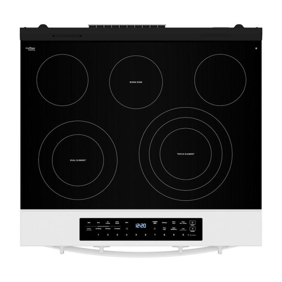 Whirlpool® 30-inch Smart Slide in Electric Range with True Convection, No Preheat Air Fry, WipeClean™ Coating, Steam/Self Clean and High Speed Preheat YWSES7530RW