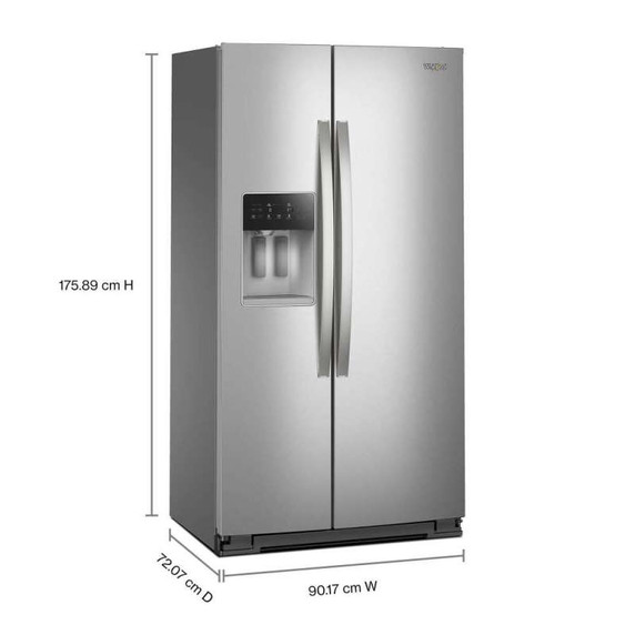 Whirlpool® 36-inch Counter Depth Side-by-Side Refrigerator with Prep &amp; Store Bins WRSC6536RZ