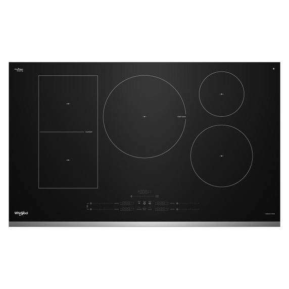 Whirlpool® 36" Intelligent Induction Cooktop with Temp Cook™ Technology and WipeClean™ Coating WCIT7536SS Whirlpool® 36" Intelligent Induction Cooktop with Temp Cook™ Technology and WipeClean™ Coating WCIT7536SS