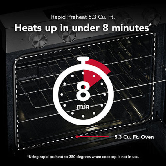 Kitchenaid® 5.3 Cu. Ft. Slide-in Electric Range with Two Even-Heat™ Hyper Elements and Convection Cooking Modes YKSES530SPS