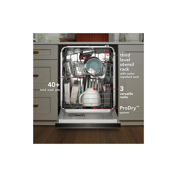Kitchenaid® Third Level Jet Rack Dishwasher with 40+ Total Wash Jets, 41 dBA KDFS324SPS