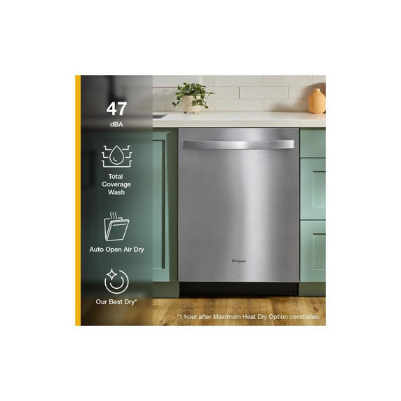 Whirlpool® 24-Inch Dishwasher with Total Coverage Wash Action and Auto Open Air Dry in Fingerprint Resistant Stainless Steel WDTS8024SZ