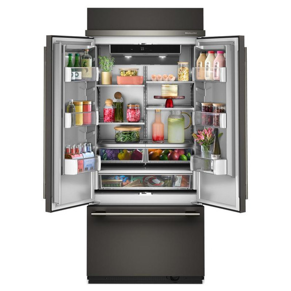 Kitchenaid® 20.8 Cu. Ft. 36" Built-In French Door Bottom Mount Refrigerator with Platinum Interior KBFN536SBE