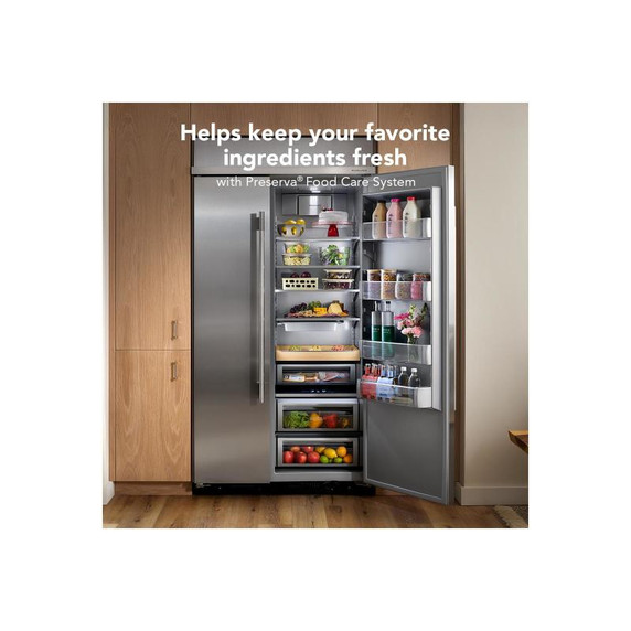 Kitchenaid® 25.5 Cu. Ft. 42" Built-In Side-by-Side Refrigerator with Platinum Interior KBSN742SJP