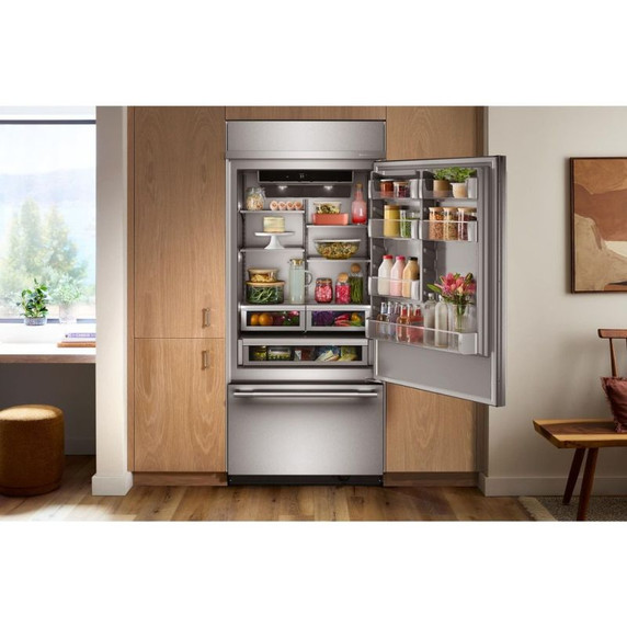 Kitchenaid® 20.8 Cu. Ft. 36" Built-In Bottom Mount Refrigerator with Platinum Interior KBBR336SPS